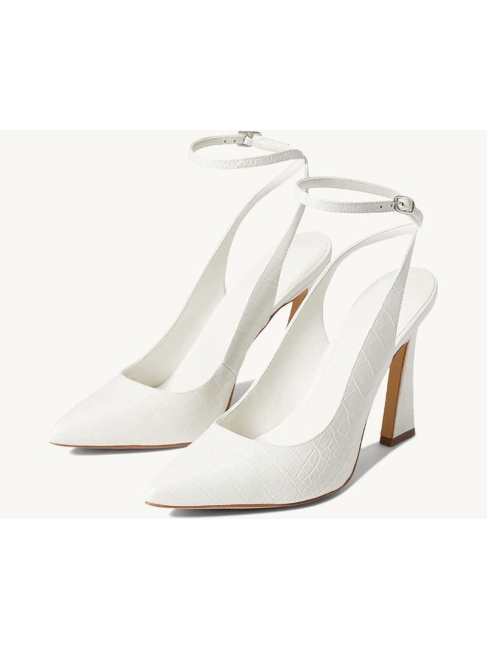 Chic Closed Toe Ankle Strap Heels - Pointed Toe Slingback Pumps for Weddings - Picture 6 of 6